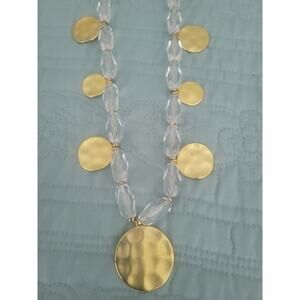 Zenzii Long Beaded Acrylic & Matte Goldtone Necklace EUC Stunning